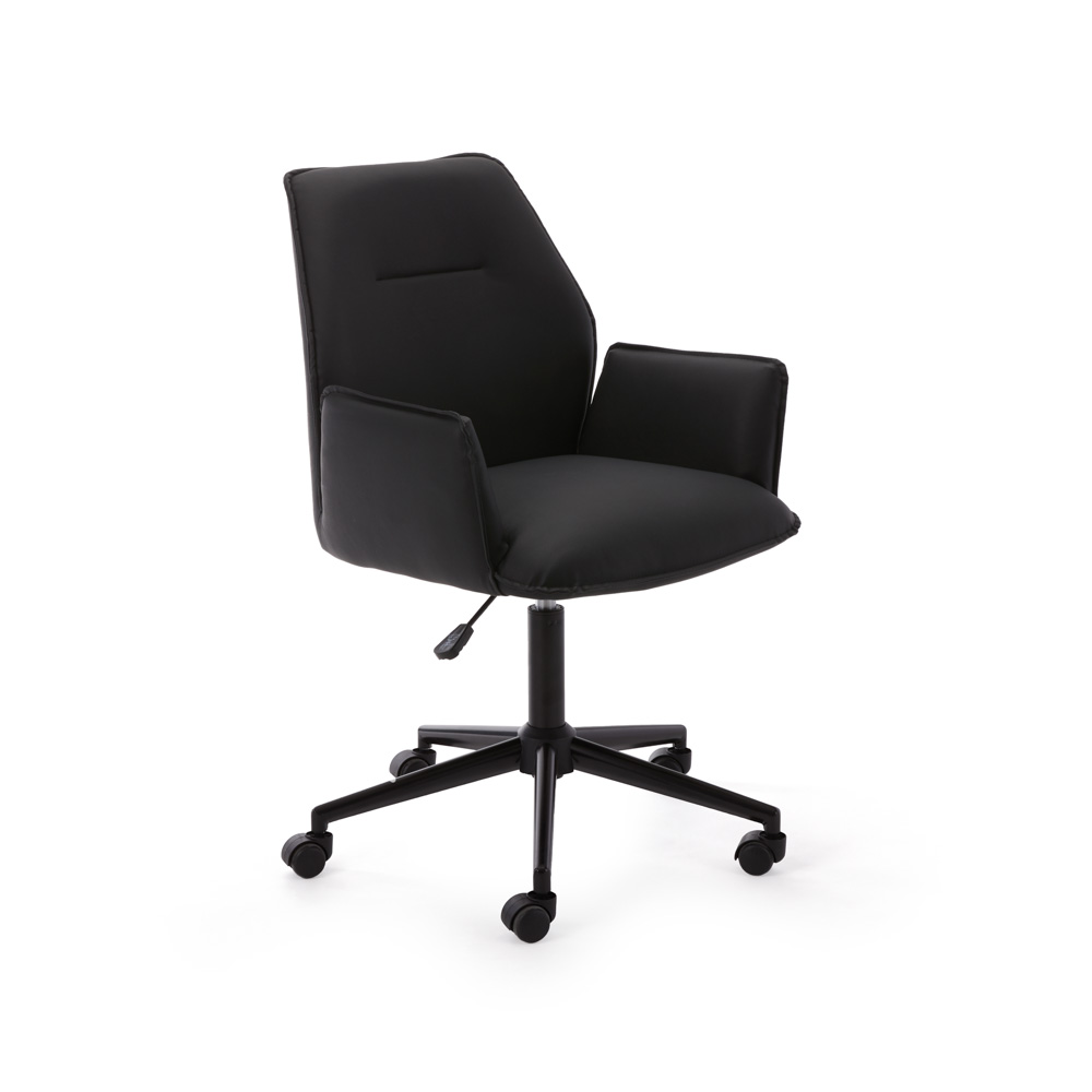 Santos Office Chair: Black Leatherette